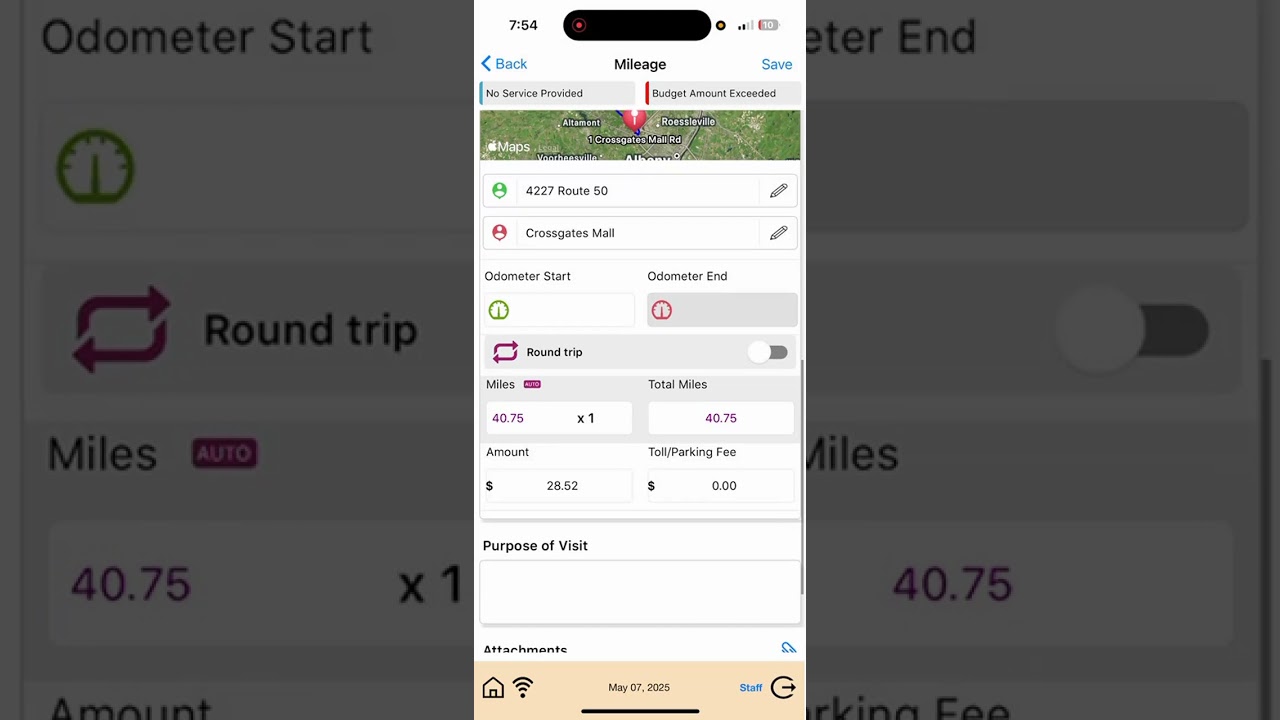 How to Enter Staff Mileage Reimbursement Requests eVeroMobile