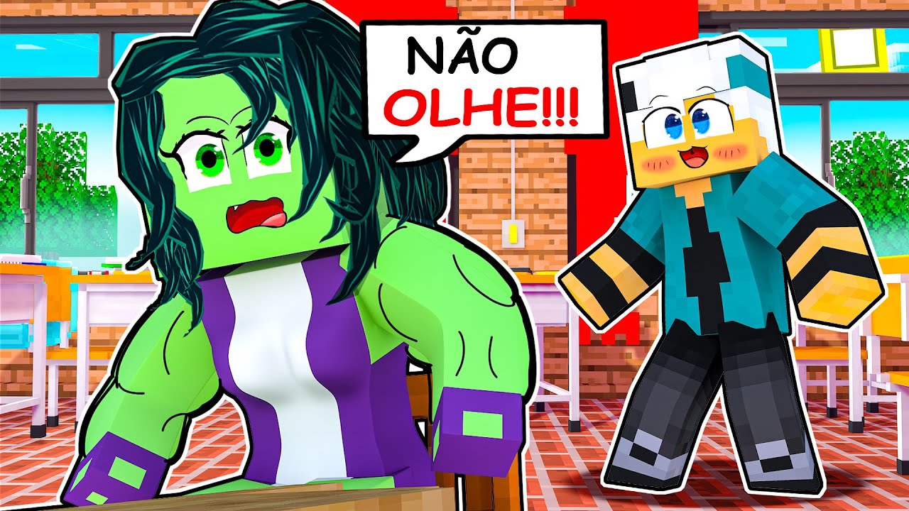 Minha CRUSH é a Mulher Mulk na ESCOLA HULK no Minecraft!