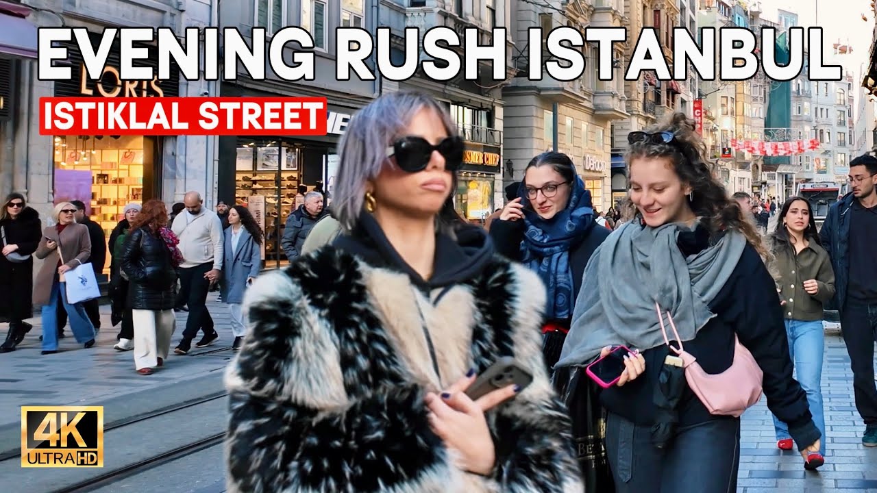 Istanbul Turkey 2026 4K Walking Tour | Istiklal Street Evening Rush &ndash; Real Life Crowds & Red Tram