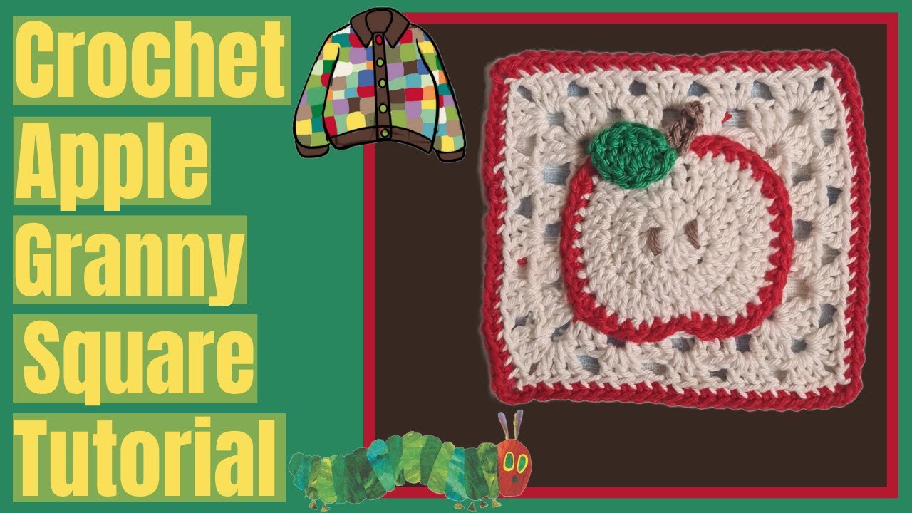Apple Granny Square Crochet Tutorial