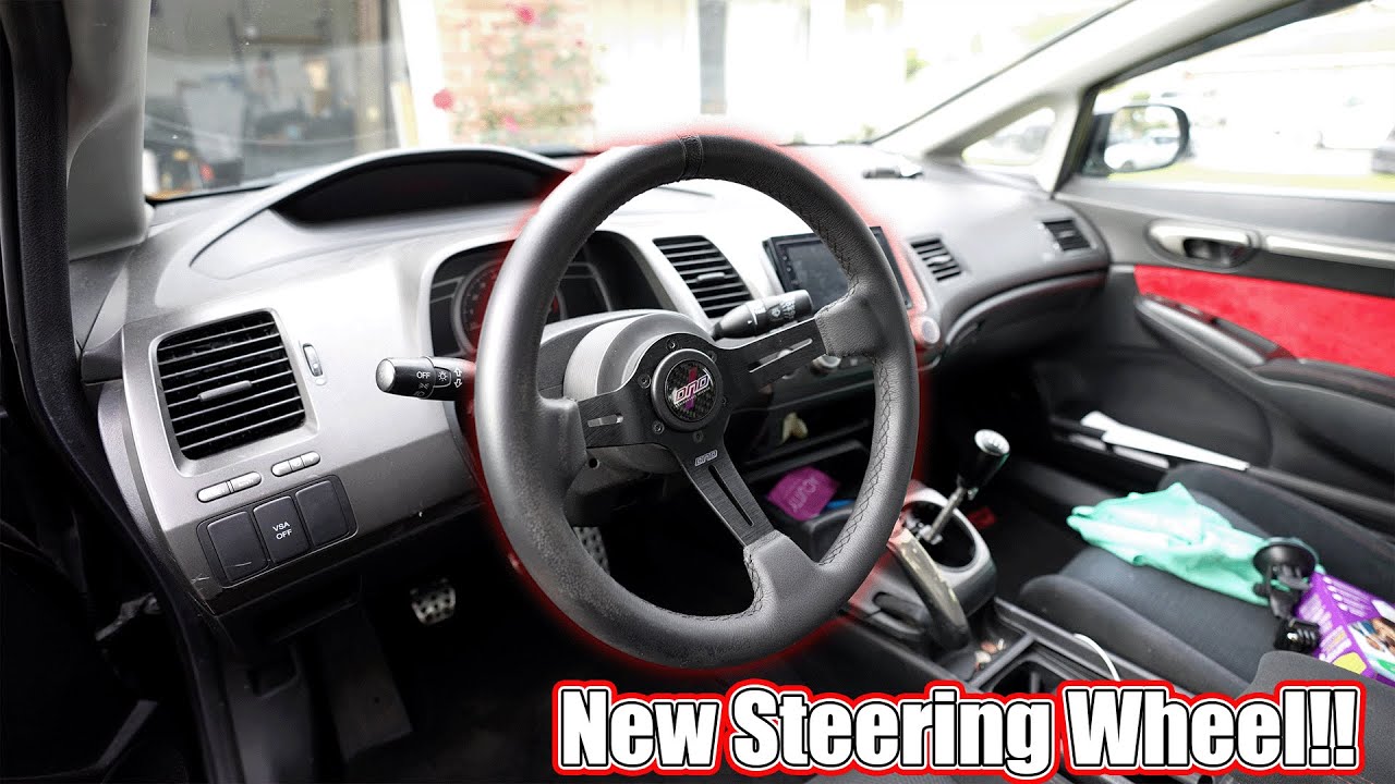 Dnd Performance Leather Race Wheel & Works Bell Hub Install !! | 8th Gen Civic Si
