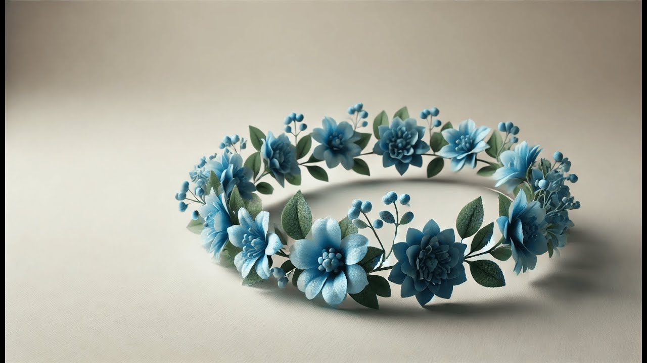 👰 Love Sweety Women Flower Headband Bridal Floral Crown Wreath Girls | Best Flower Crown Blue 🌸
