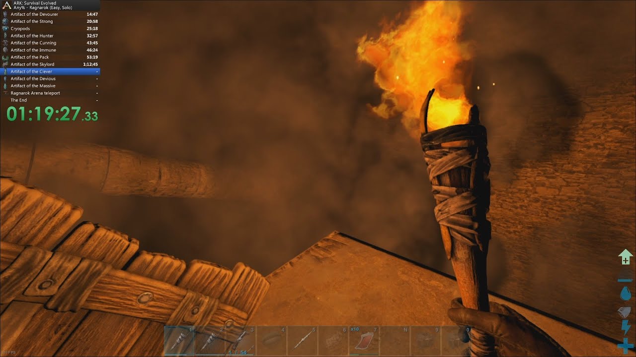 ARK Survival Evolved Ragnarok Speedrun (First World Record 1:46:51) (Easy - Solo)