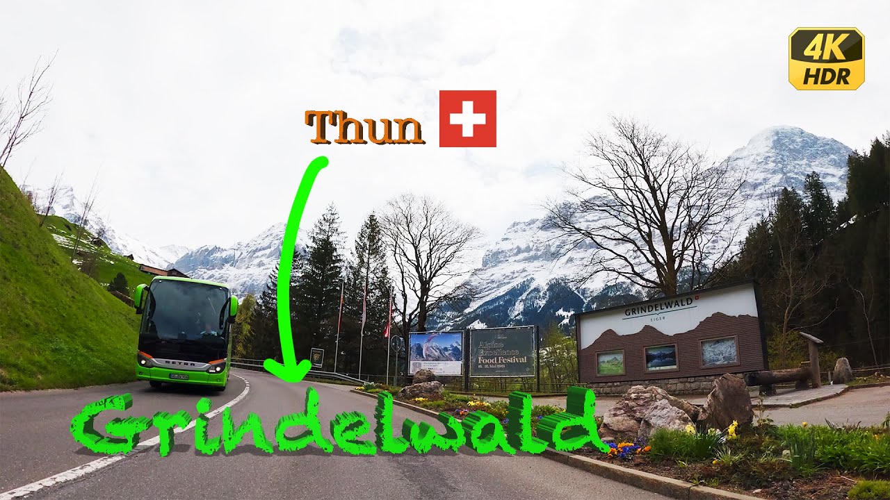[Switzerland] from Thun to Grindelwald, how bueatiful lakes and mountains are...🇨🇭 4K