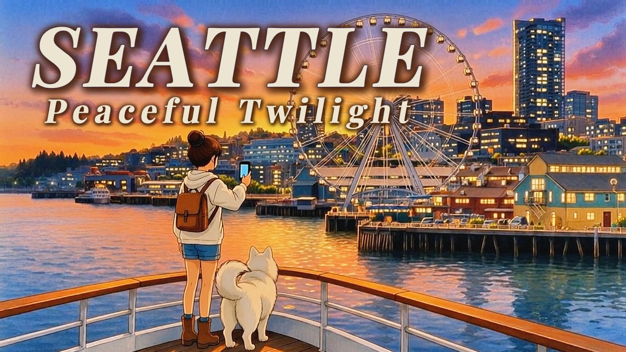 Seattle: A Rain-Kissed Evening Walk 🎸 l 1 Hour Lo-fi Guitar