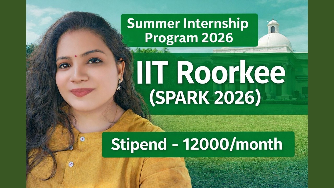 IIT Roorkee SPARK 2026 Summer Internship ₹12,000/Month Stipend | Full Details #roorkee #uttarakhand