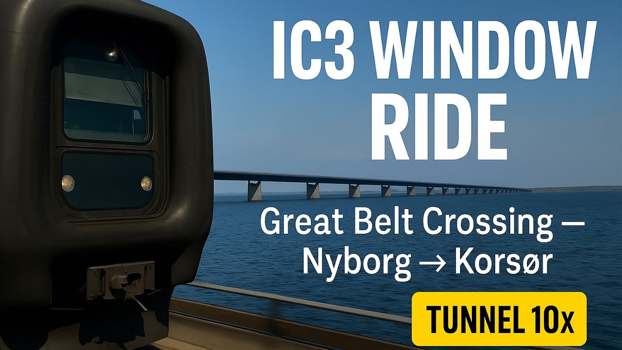 Atmospheric Train Ride: DSB IC3 Across the Great Belt on a Calm Summer Evening