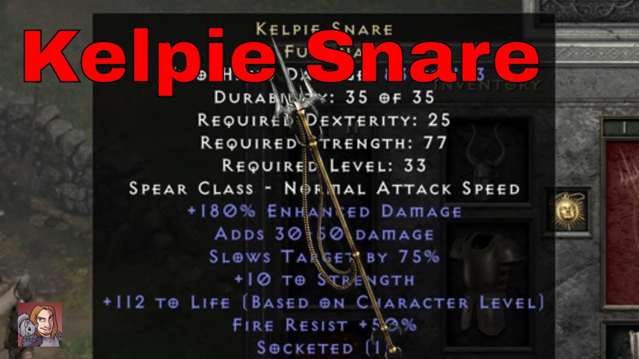D2R Unique Items - Kelpie Snare (Fuscina)