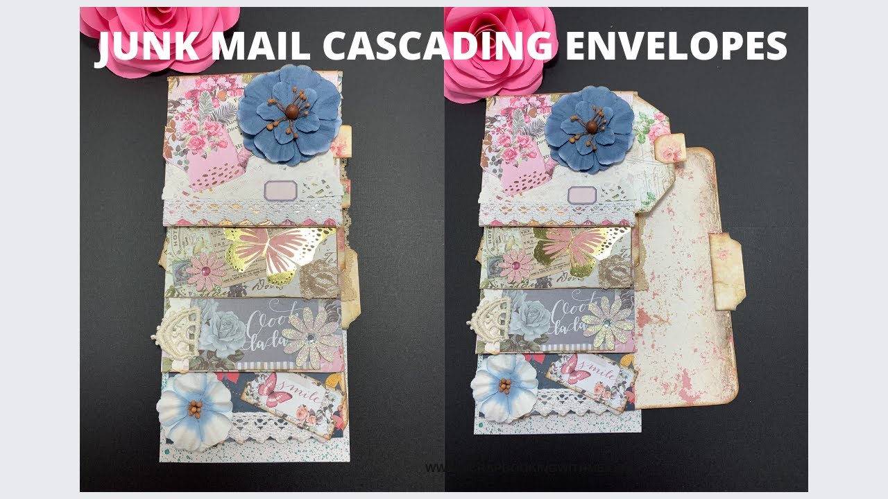 JUNK MAIL CASCADING ENVELOPE POCKETS ~ USING SCRAPS AND JUNK MAIL