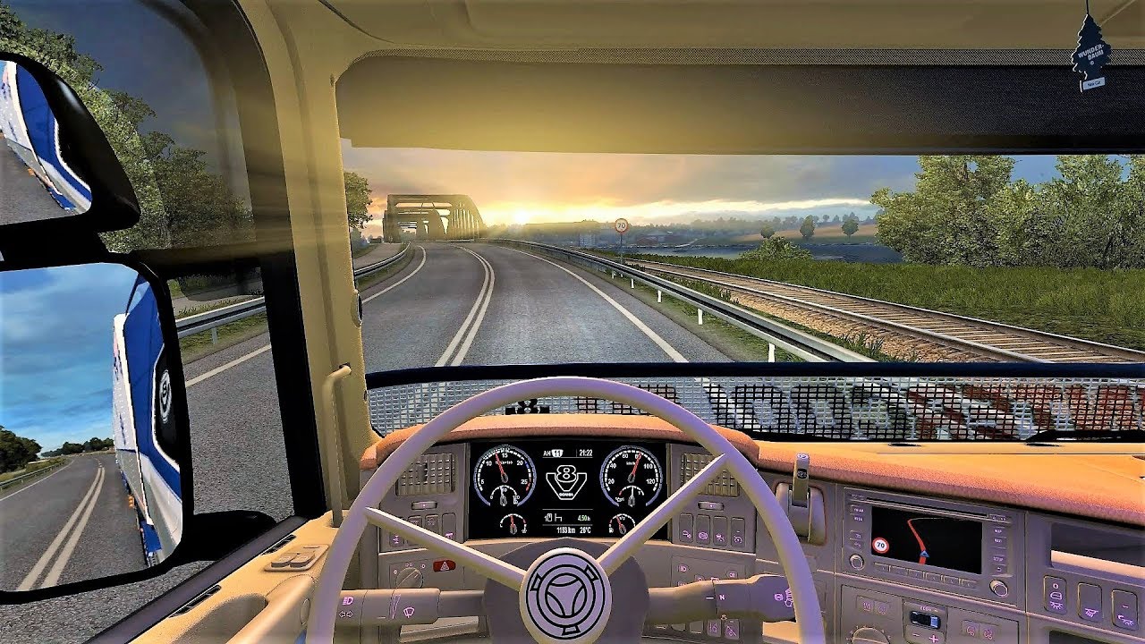 ETS2 v1.28 - Scania RS (RJL) V8 Open Pipe + Combo Skin Pack | Sunset Road Trip!