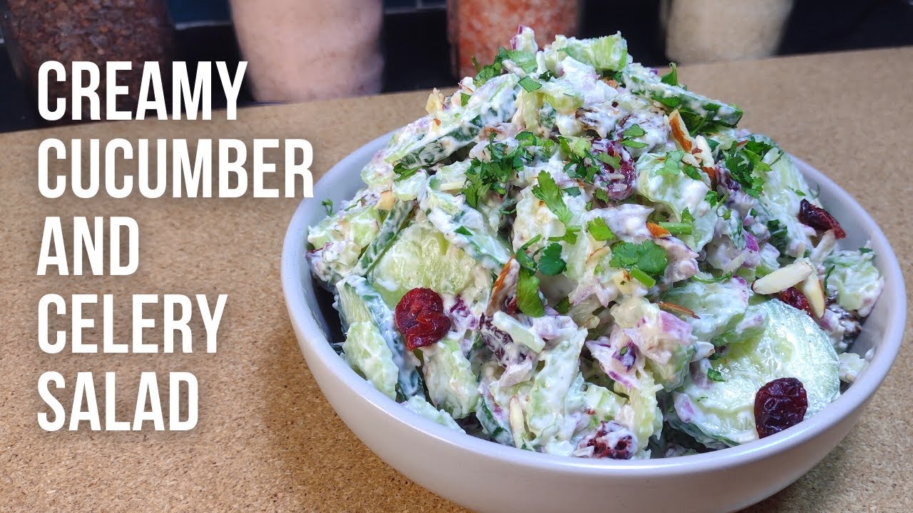 eng) Creamy Cucumber and Celery Salad 🥗 MAKE IN UNDER 5 MINUTES fresh and healthy vegetarian recipe
