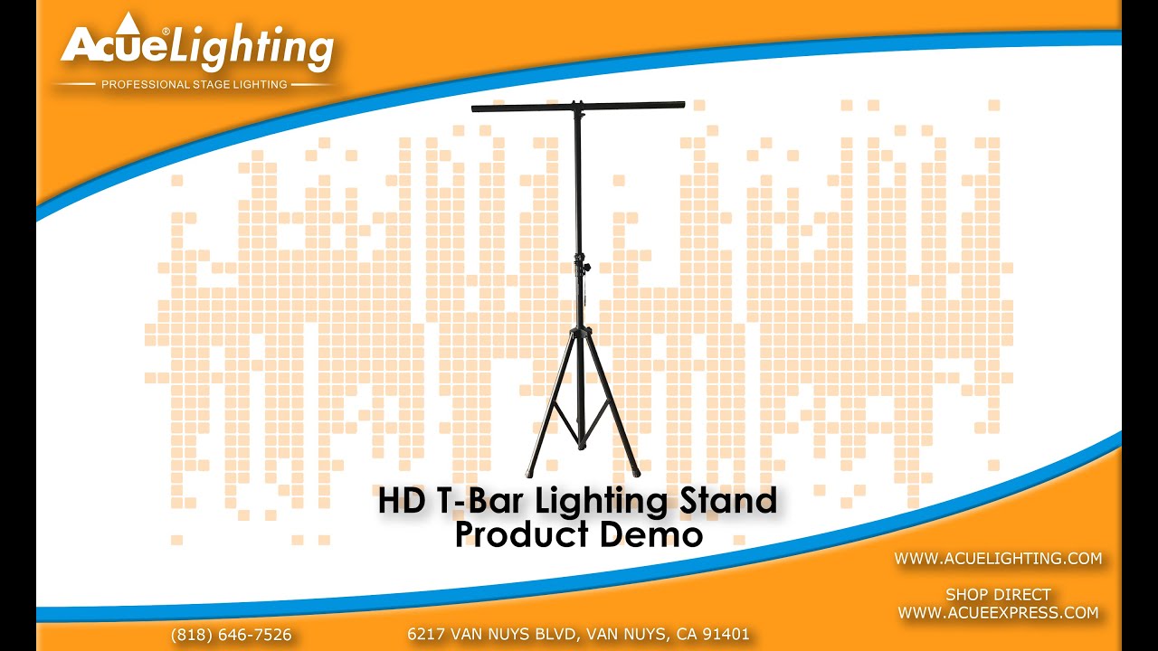 Aluminum T Bar Light Stand Product Video Demo By Acue Lighting / Dj Stage Lighting stand