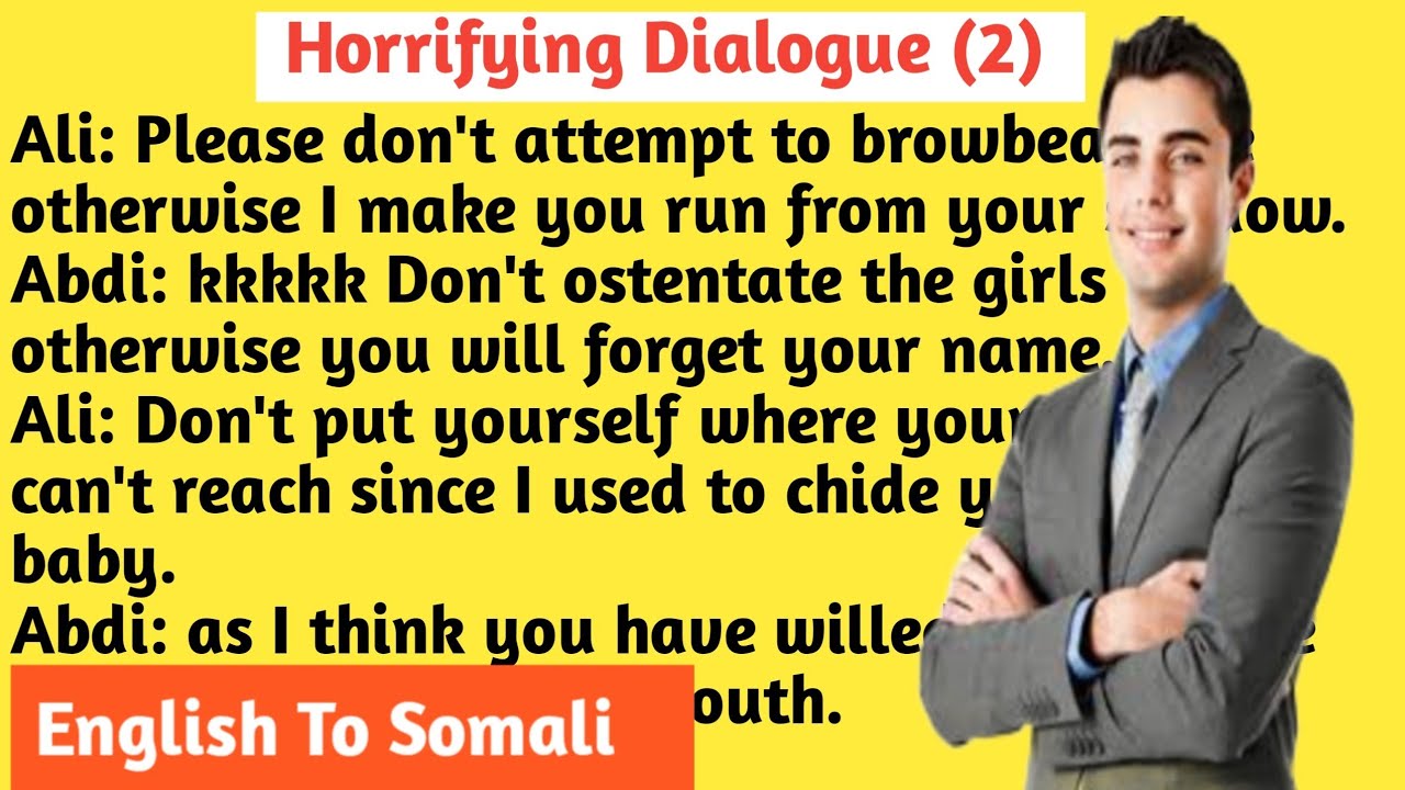 ku baro english-ka af CONVERSATION WAABSI AH OO BAALAHA LA ISKA RIFAY
