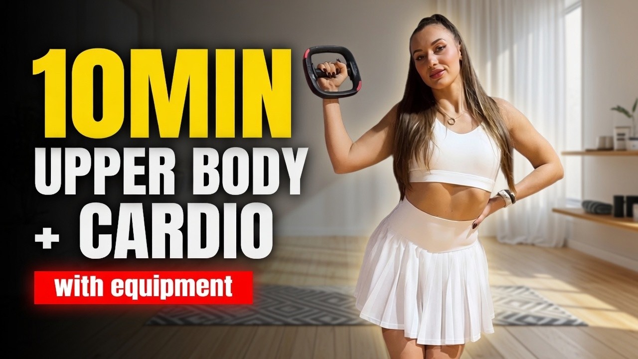 10MIN HIIT: Upper Body & Cardio Workout (With Weights)