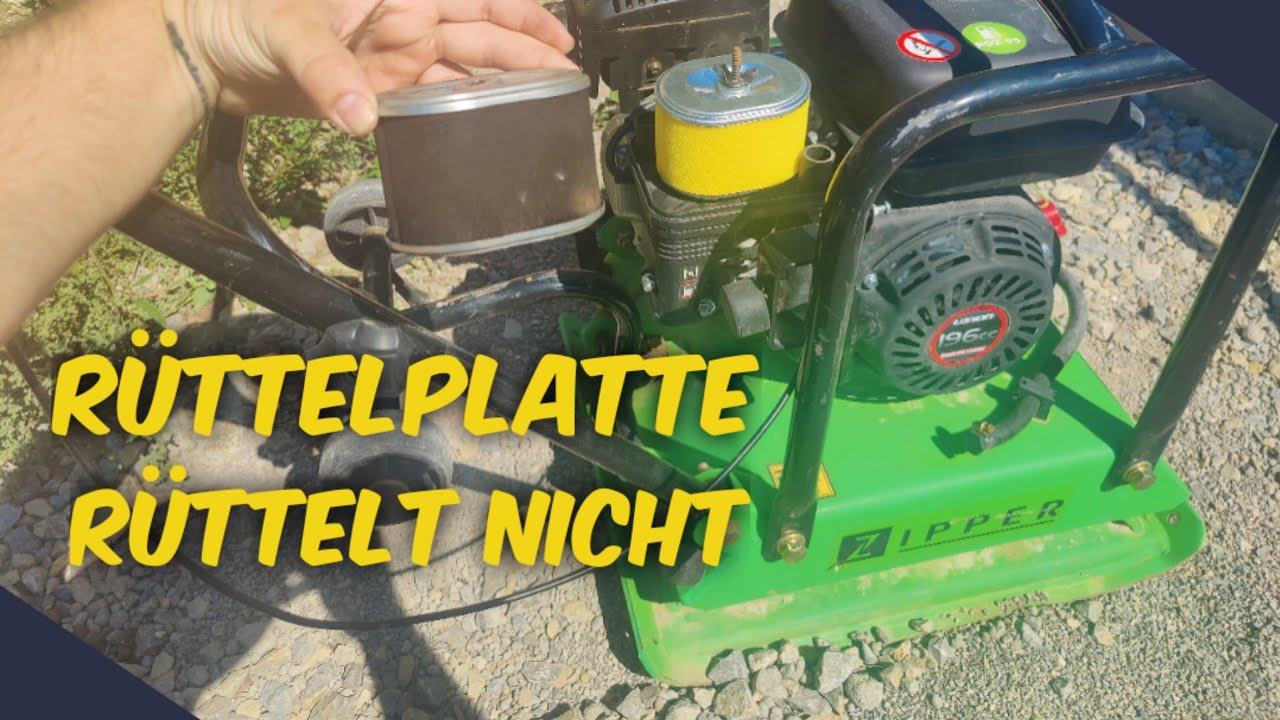 Zipper ZI-RPE90 Rüttelplatte kommt nicht in Fahrt... Fehler gefunden! Luftfilter zu
