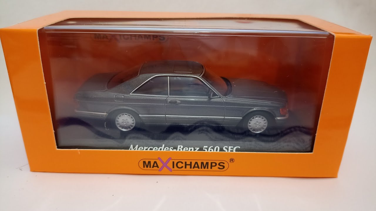 Maxichamps Mercedes 560SEC Unboxing and Review 1/43 Scale Model by Minichamps