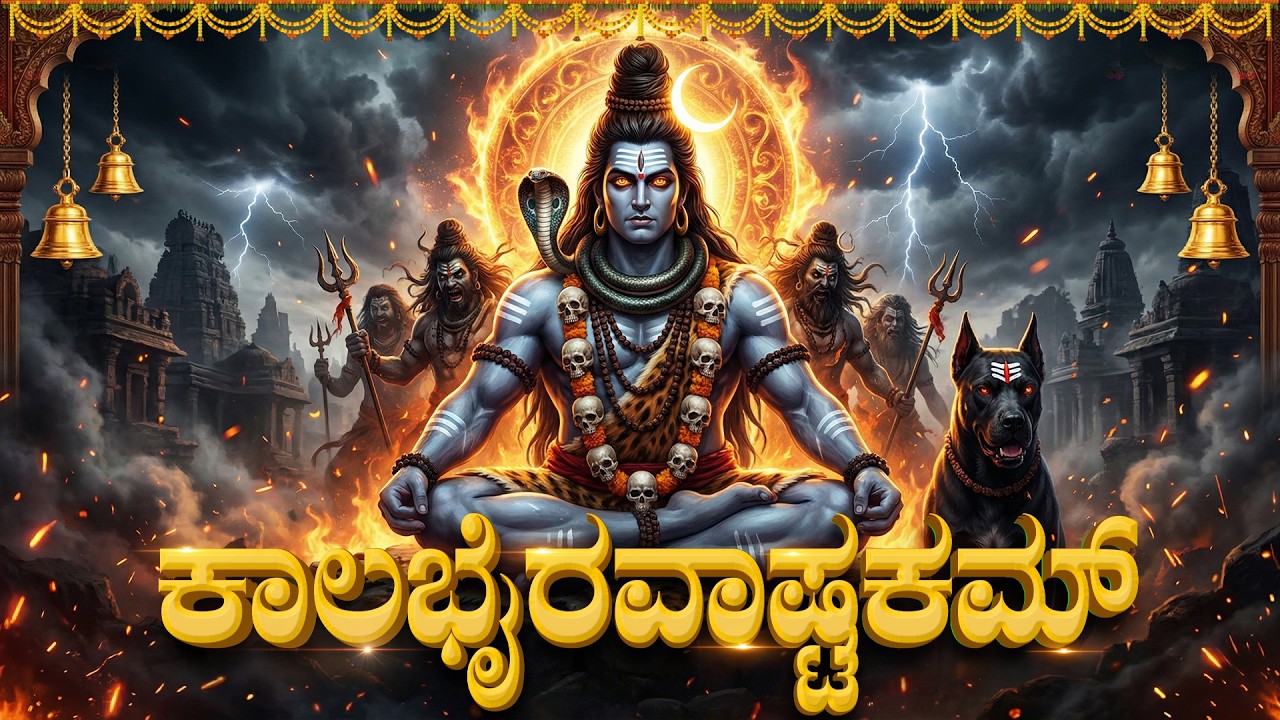 ಕಾಲಭೈರವ ಅಷ್ಟಕಂ ಕನ್ನಡ ಲಿಪಿ | Kalabhairav Ashtakam In Kannada Lyrics | Lord Shiva Bhakti Songs Kannada