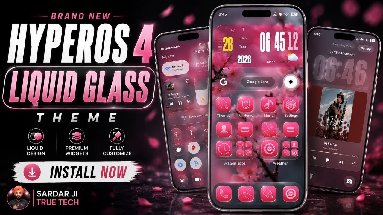 Best HyperOS 4 Theme 2026 | Liquid Glass UI + Widgets + Icons #sardarjitruetech