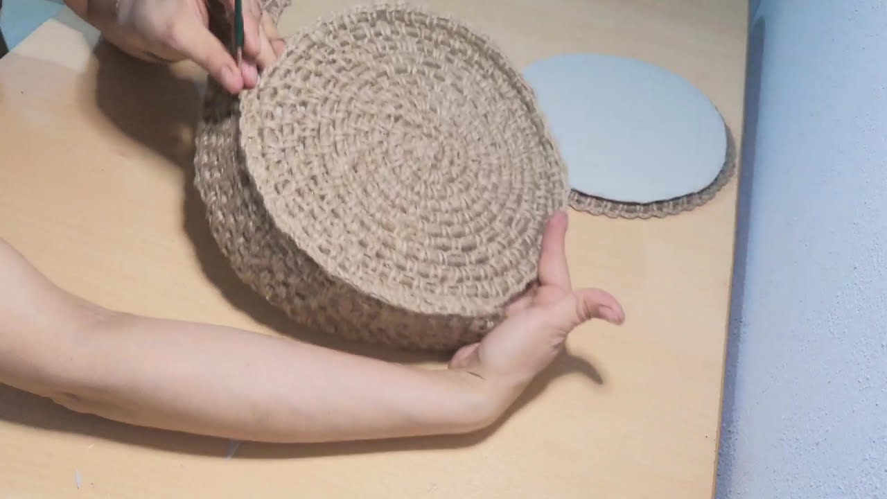 Jüt ipten oval omuz çantası yapımı