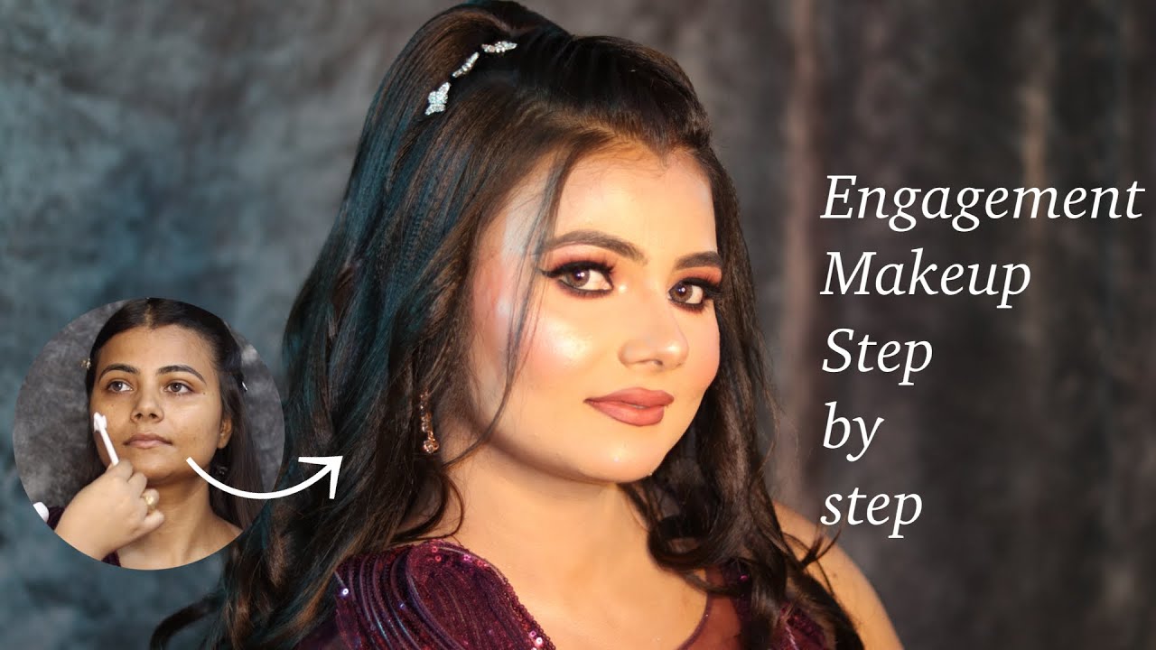 Best Engagement Makeup Tutorial | Step by Step ✅ | Dewy Glowy Engagement Makeup For Bride