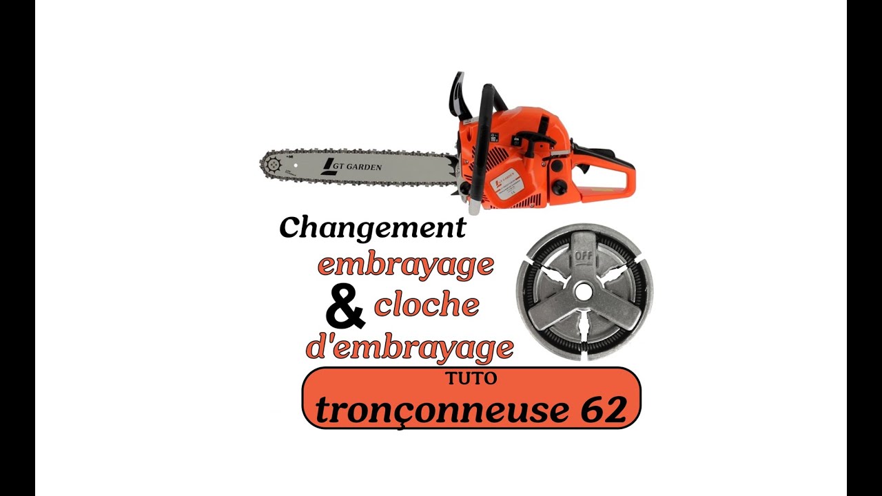 Tuto GT GARDEN : changement de l'embrayage de la tronçonneuse 62 cm3