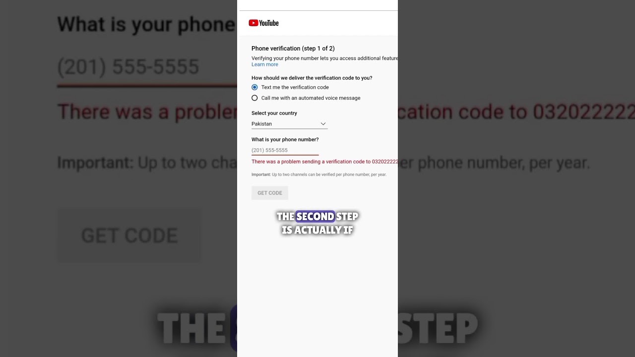 Fix number verification error on youtube...