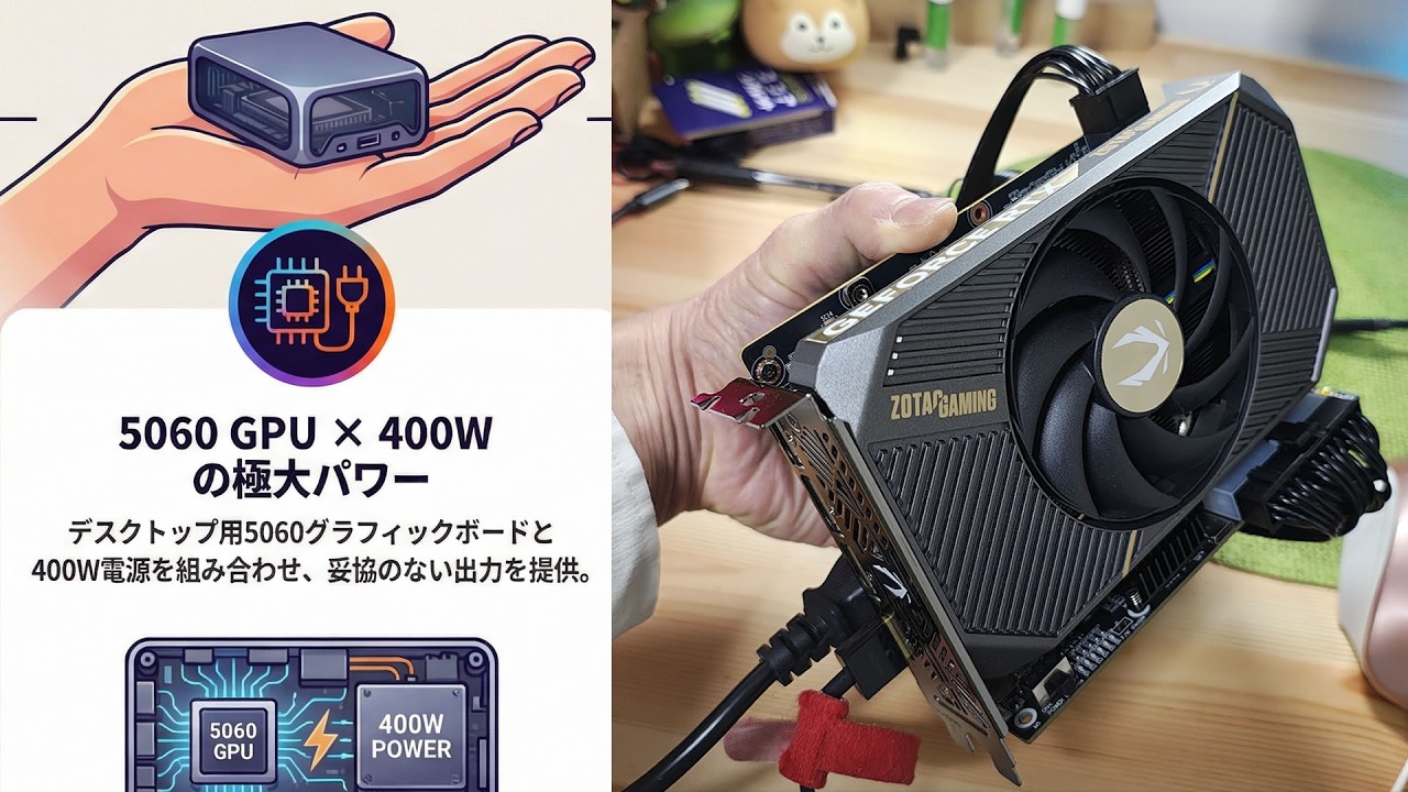 「デスクトップPC 不要に？！」非力ノートがゲーミングPC変身、軽量・高速NVIDIA 5060外付けGPUが完成