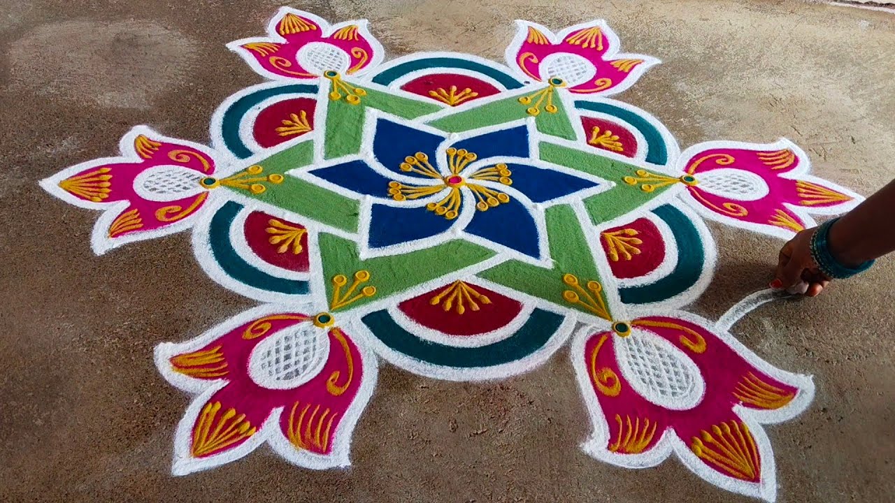5×3 beautiful rangoli simple design 🙏❤️❤️❤️❤️
