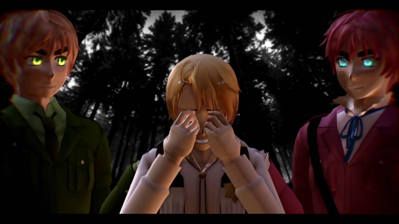 【MMD+Hetalia】 On My Own (Child! America + 2P! England & England )