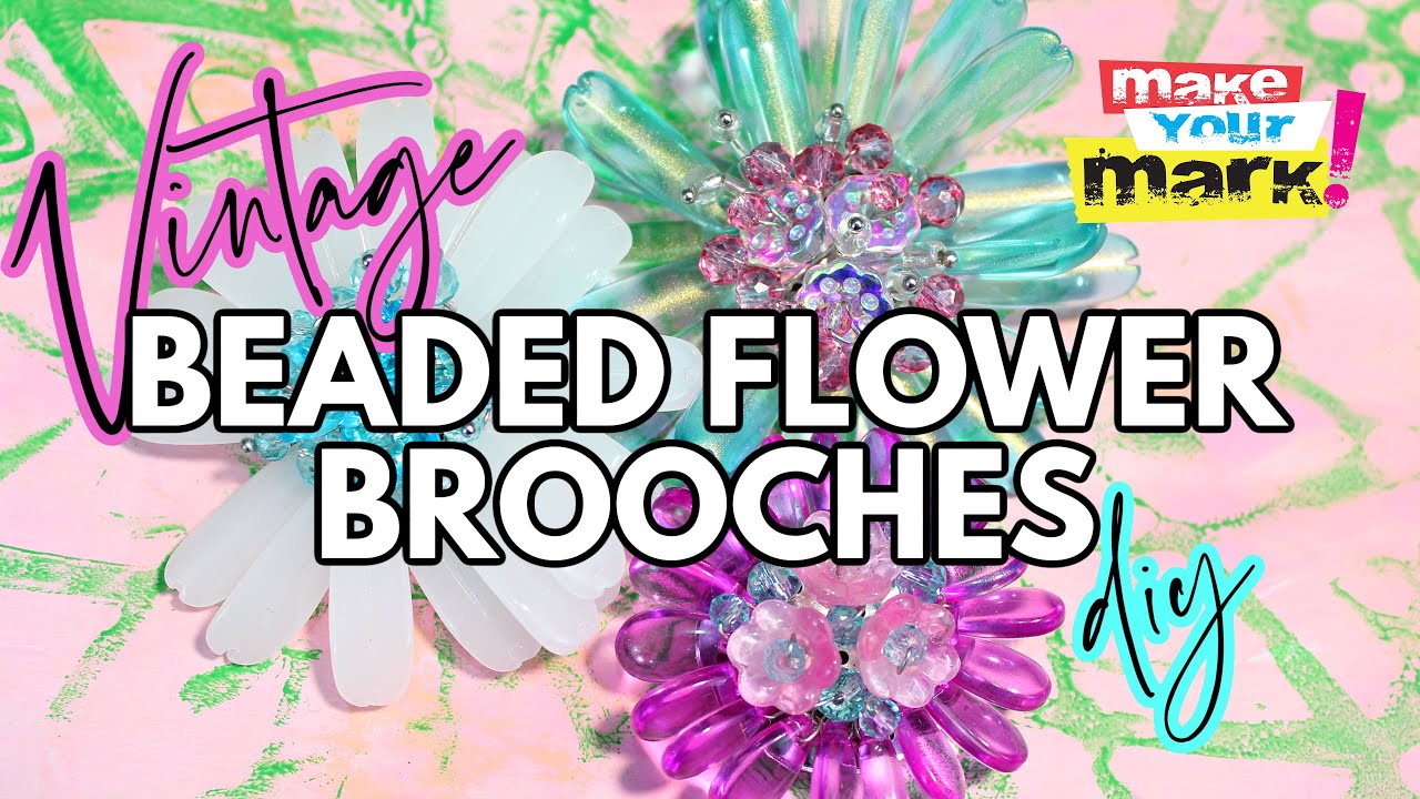 Vintage Beaded Flower Brooches