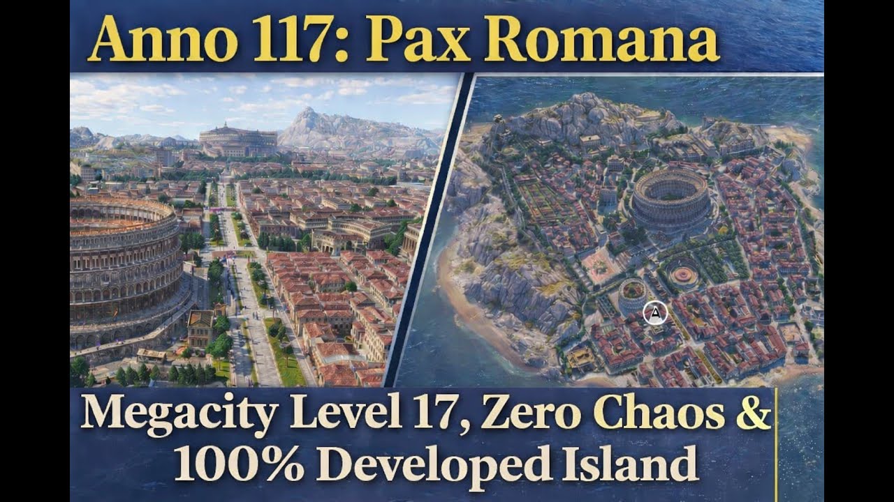 Anno 117: Pax Romana | Megacity Level 17, Zero Chaos & 100% Developed Island