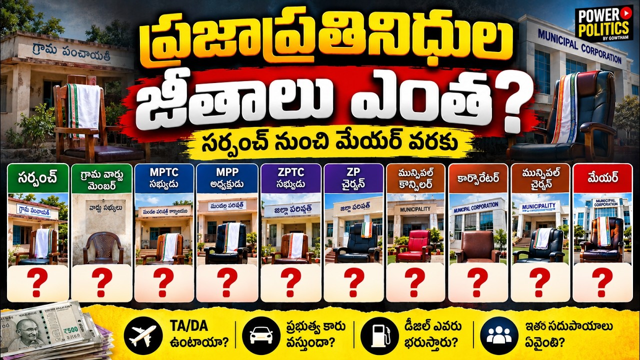 సర్పంచ్ నుంచి మేయర్ వరకు ఎంత జీతం వస్తుంది 😲  Sarpanch, MPTC, ZPTC, Mayor Salary in AP