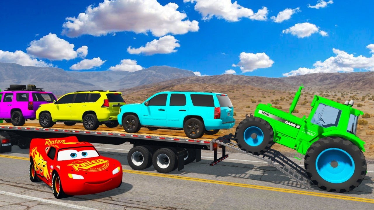 Spider-Man vs Lightning McQueen vs Pixar CarsCrazy Mega Ramp | BeamNG Drive 112