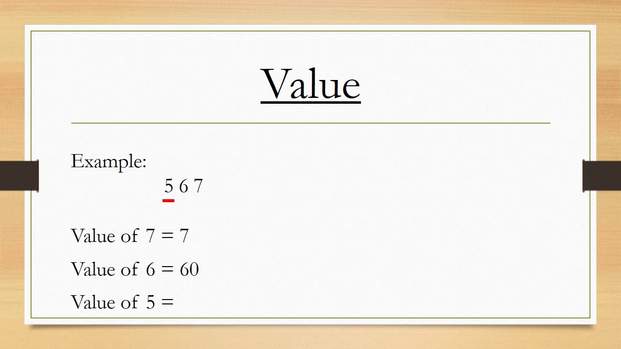 Value and place value سنه ثانيه ابتدائي الفرق بين القيمه والقيمه المكانيه