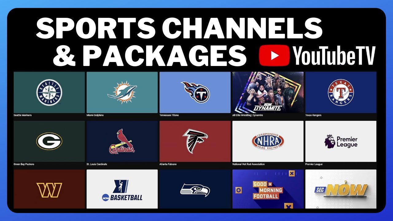 Спортивные каналы YouTube TV | Какие спортивные каналы и спортивные пакеты есть на YouTube TV?