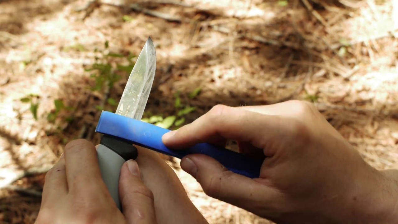 How To Field Sharpen Mora Companion Scandi Bevel With EZE Lap Diamond Sharpeners