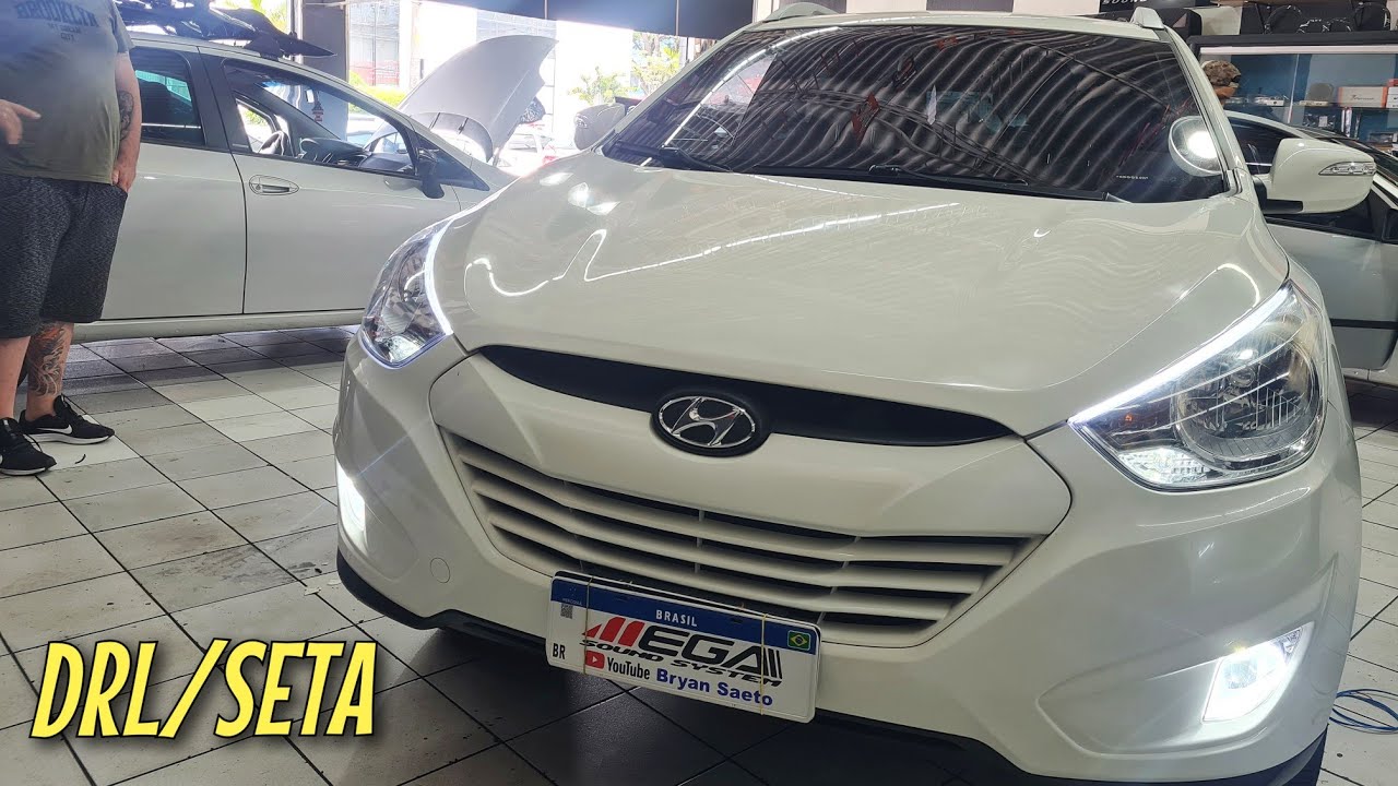 Ix35 2014 Caixa Sub Slim Unlike Amplificada + Fita Drl com Seta Sequencial