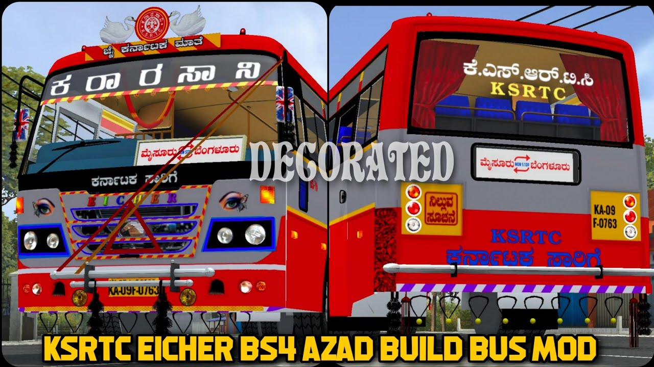 🔰😉NEW KSRTC EICHER BS4 AZAD BUILD BUS MOD RELEASED FOR BUSSID || KSRTC EICHER BS4 BUS MOD BUSSID 🔥🔥