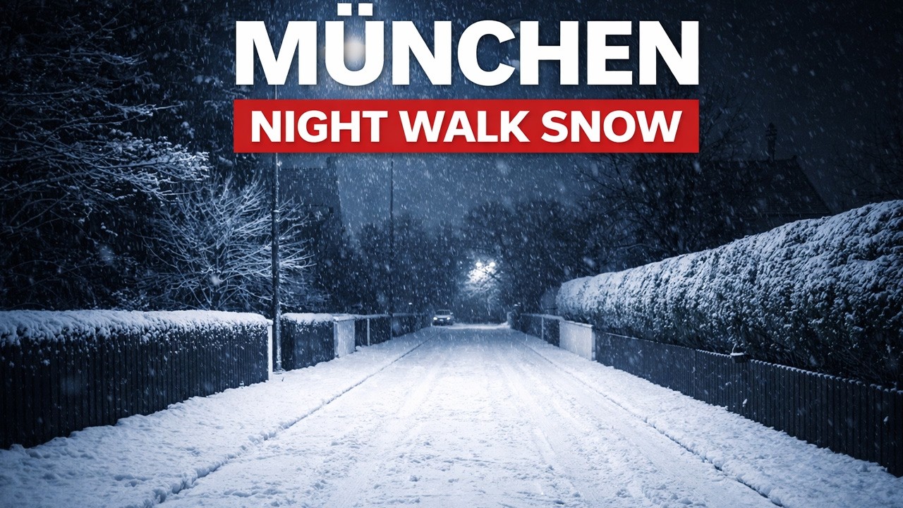 Munich Winter Night Snowfall Walk ❄️ Snowy Streets & Silence