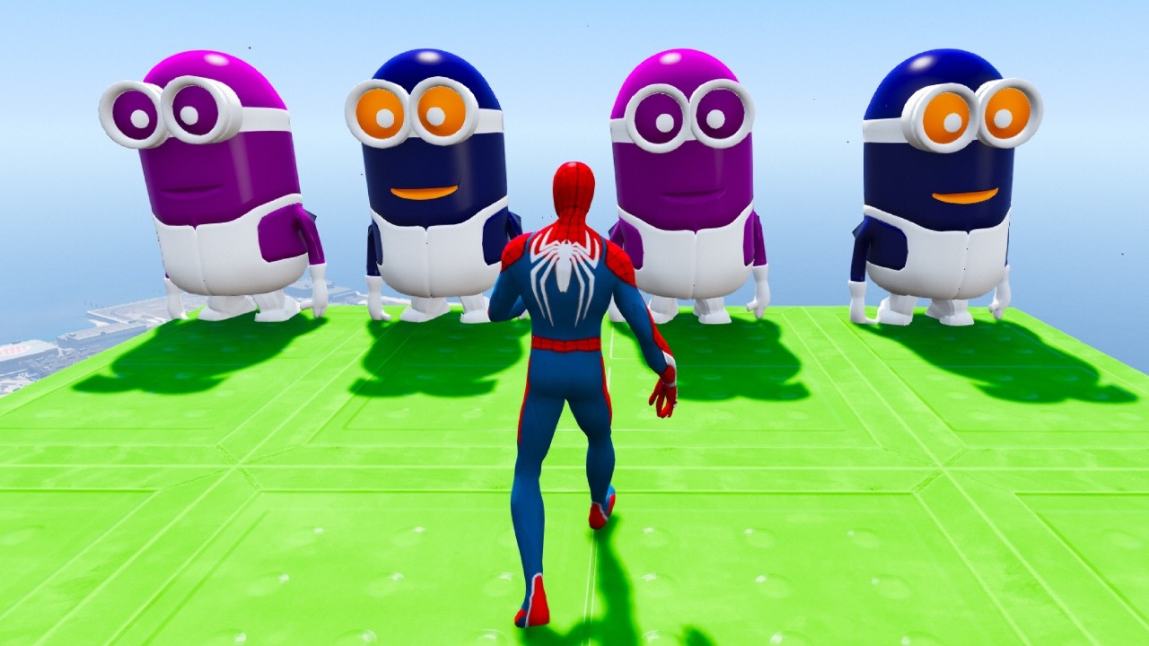 GTA 5 Red Spiderman VS Red/Green Minion! 💥 Epic Ragdolls & Fails 😂 #22