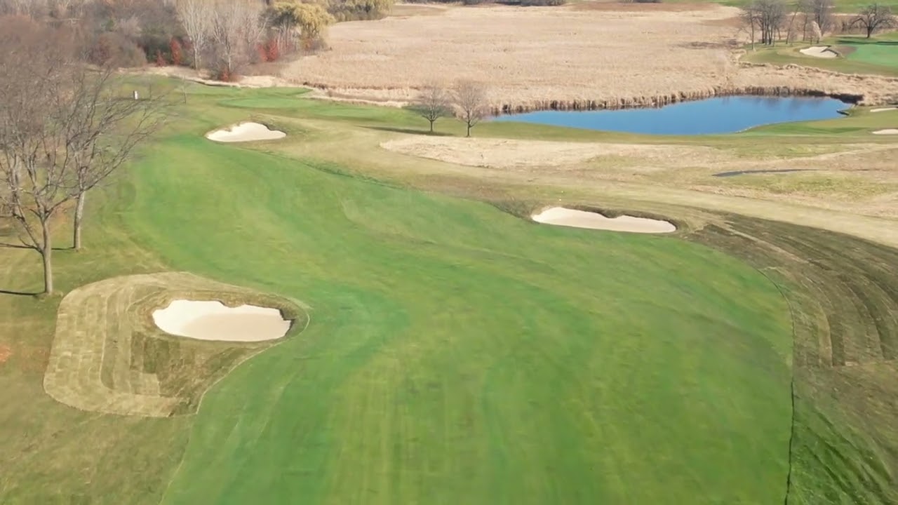 Hole 15 before and after