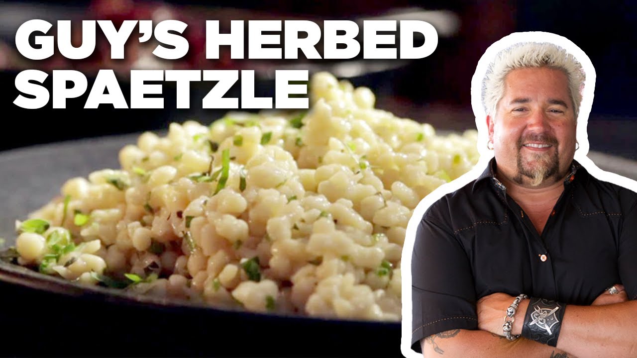 Guy Fieri's Homemade Herbed Spaetzle | Guy's Big Bite | Food Network