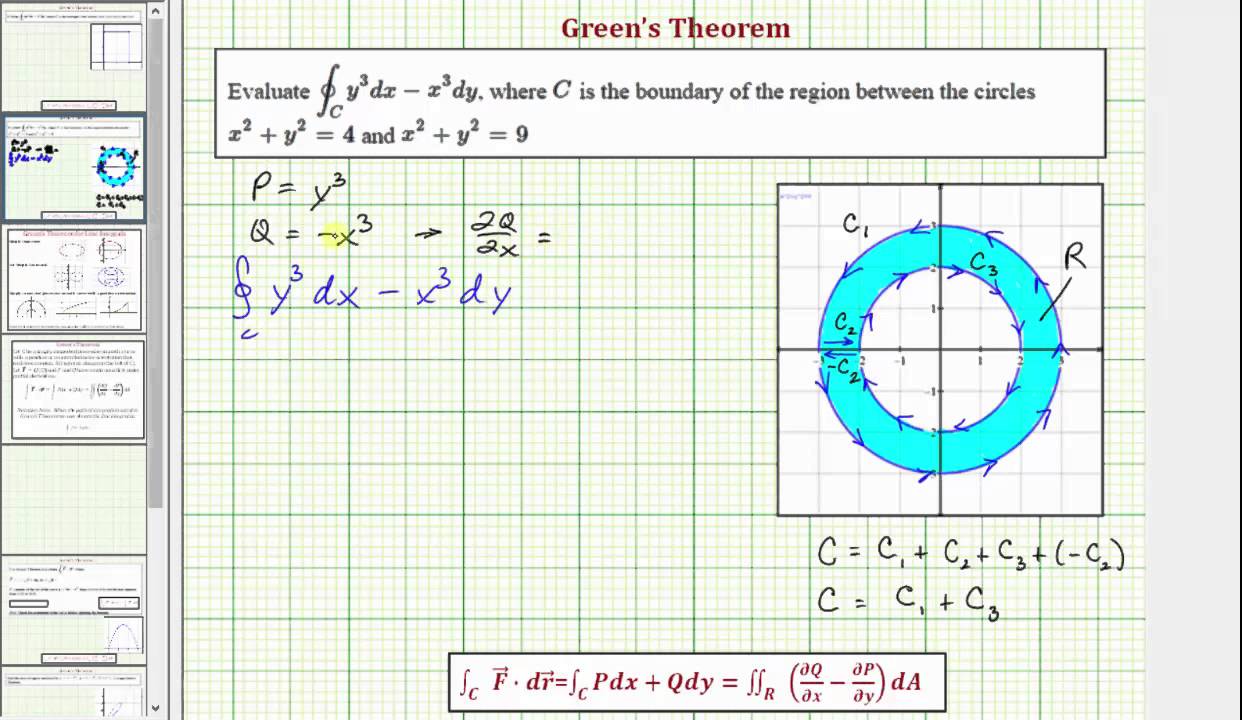 Ex:  Use Green's Theorem to Evaluate a Line Integral (Polar)