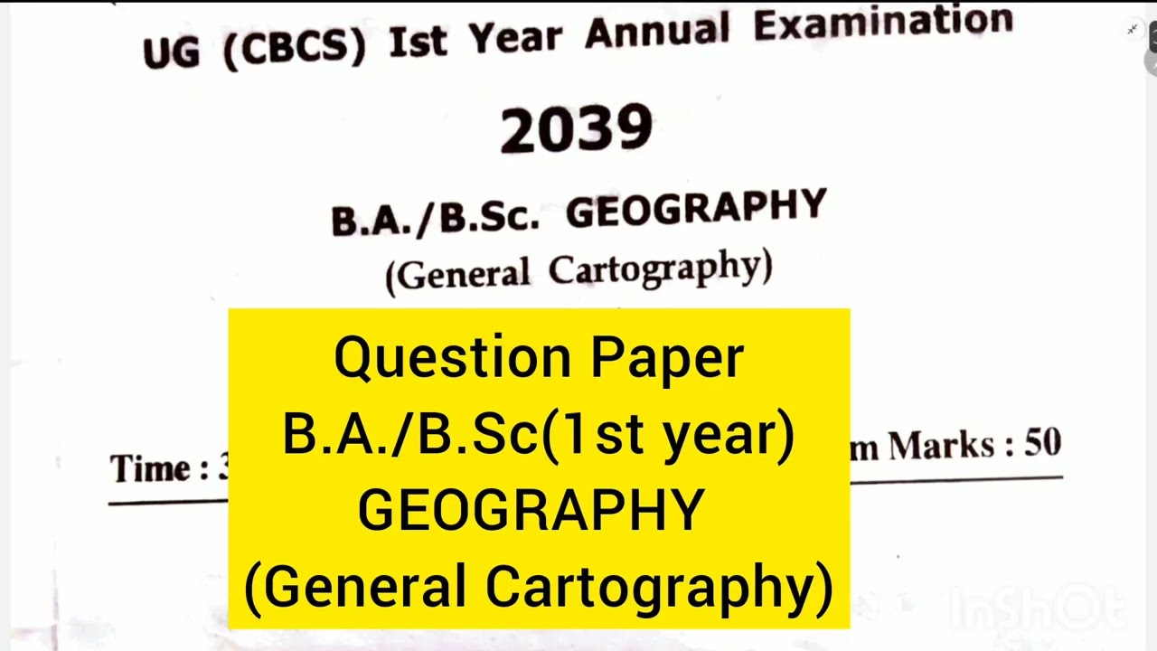 BA/BSc 1st year geography question paper||General Cartography ||HPU Shimla||SPU Mandi||