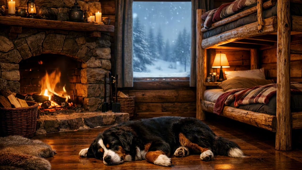 Quiet Winter Cabin Piano for Deep Sleep | Fireplace, Snow & Medieval Calm