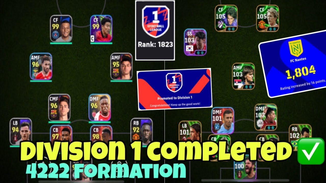 Division 1 reached with F2P squad🔥| Let’s reach Top 1000 Ranking with F2P squad🤯 | Zenor | EFootball