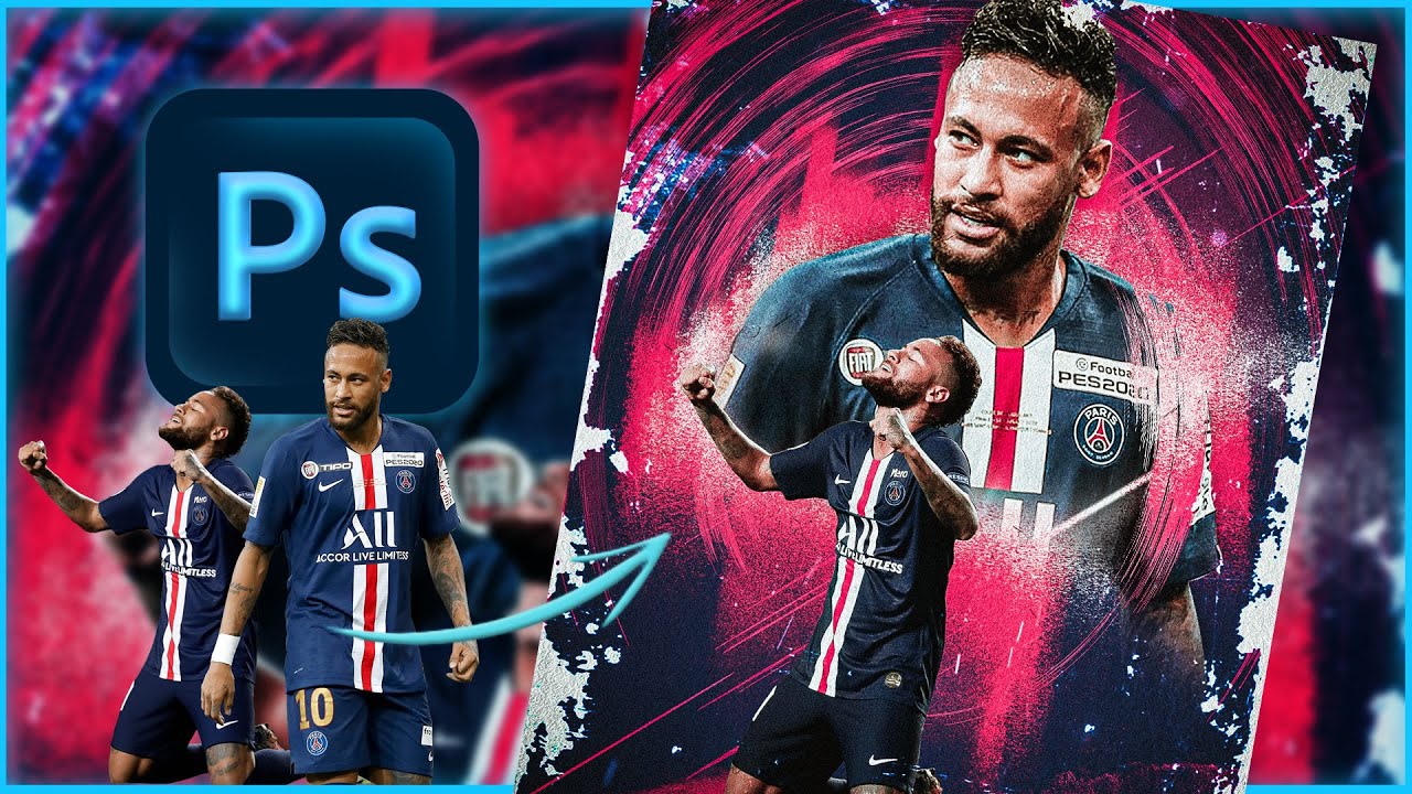How to make a Neymar football visual! - Abstract Football Poster Tutorial (Photoshop)