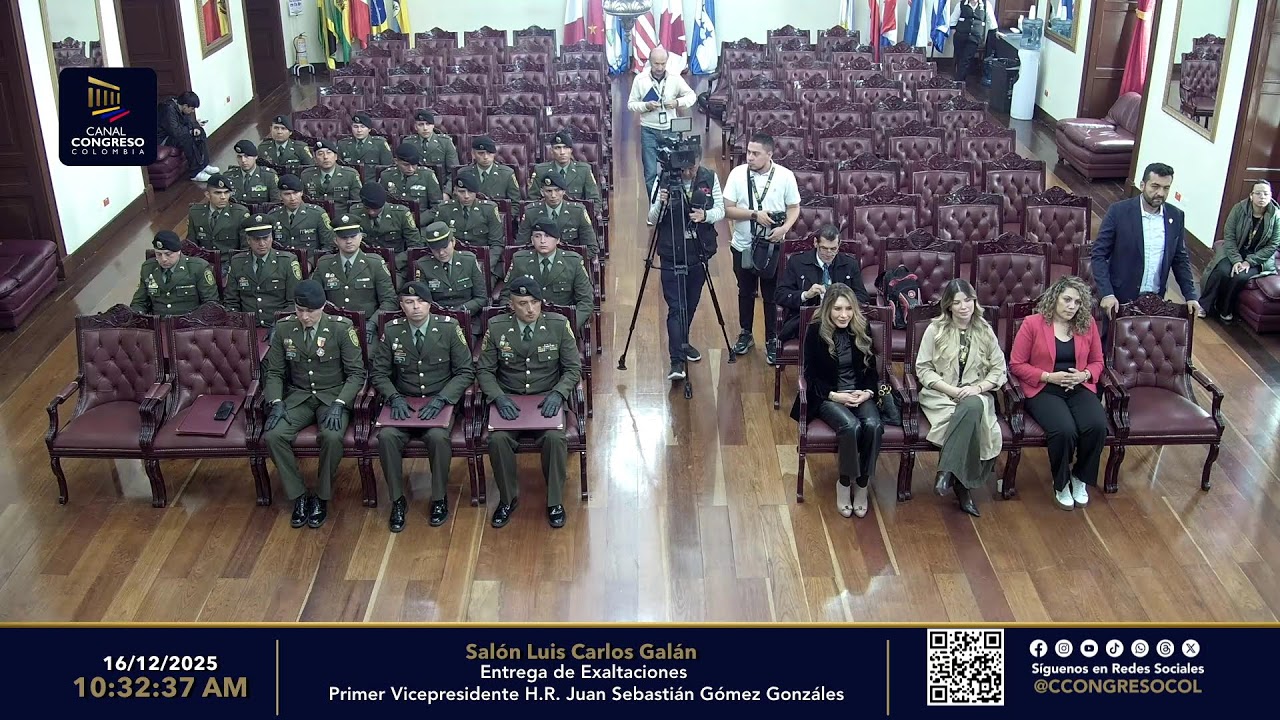 Entrega de Exaltaciones. Primer Vicepresidente H.R. Juan Sebastián Gómez Gonzáles 16--12-2025