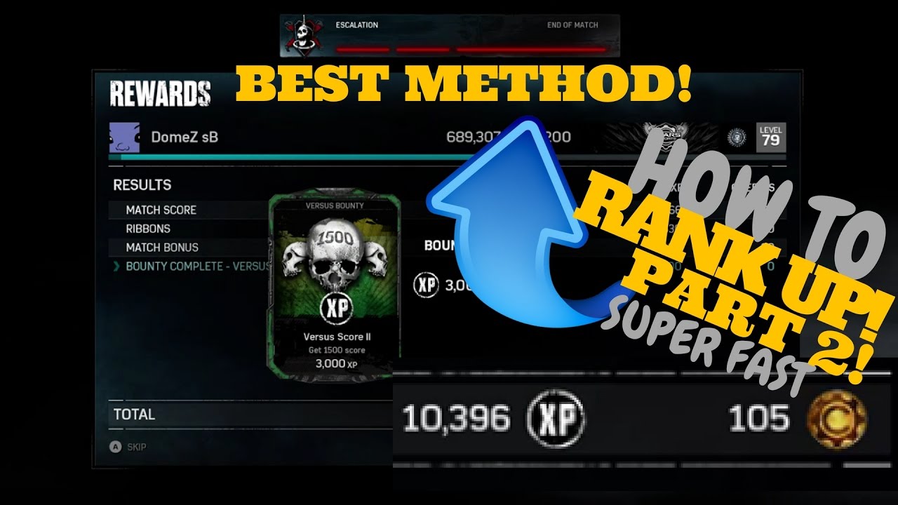 Gears of War 4 - How To Level Up FAST(Tips & Tricks) (Rank up Guide) UPDATED * PART 2