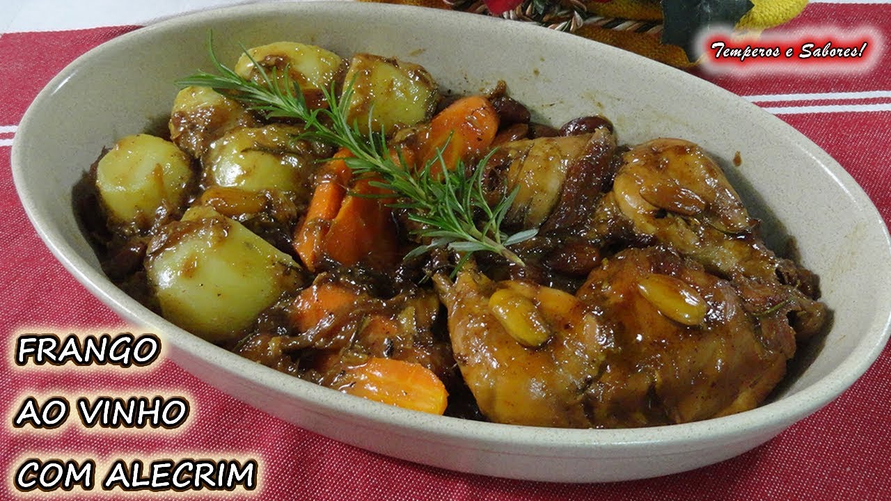 FRANGO AO VINHO COM ALECRIM receita de Natal fácil e muito deliciosa